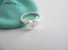 Tiffany &amp; Co Silver Picasso Diamond Modern Heart Ring Band Sz 6 Gift Lov... - £198.24 GBP