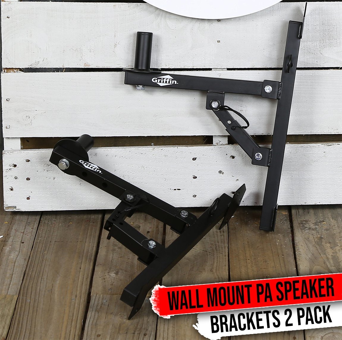 Premium PA Speakers Wall Mount Brackets By GRIFFIN | Set Of 2 All Steel Pro-Audi