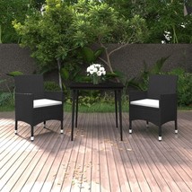  Garden Dining Set Black PE rattan Medium Durable - €288,73 EUR
