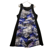 Lane Bryant Womens A Line Dress Black Blue Abstract Sleeveless Pullover ... - £17.90 GBP