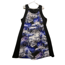 Lane Bryant Womens A Line Dress Black Blue Abstract Sleeveless Pullover ... - £17.89 GBP