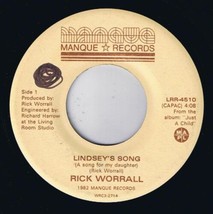 Rick Worrall Lindsey&#39;s Song (A Song For My Daughter) 45 rpm Running Away - $4.94