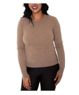 Mario Serrani Womens Cashmere Sweater Tan Crewneck Side Slits Long Sleeves - $139.59 CAD