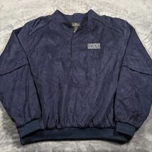 UConn Huskies Pullover Anorak Jacket Windbreaker Mens L Navy Vtg Champion - $34.65