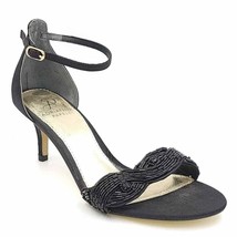 Adrianna Papell Women Ankle Strap Evening Sandals Size US 7.5M Black Fabric - $32.67