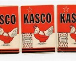3 Kasco Feeds Chicken Advertising Card Singles  - $11.88