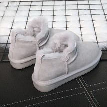 Snow boots winter skin wool new models,Head layer short tube low cotton boots, a - £94.61 GBP