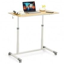 Height Adjustable Computer Desk Sit to Stand Rolling Notebook Table -Nat... - $172.80