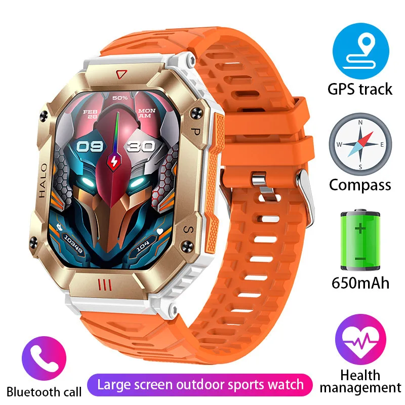 2024 New  Men Smart Watch Comp Tracker Waterproof 650mAh Battery Bluetooth Call  - £104.28 GBP