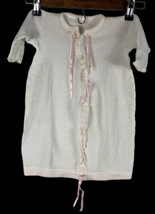 Vintage 1960s Baby One Piece Dress Knit Sweater Outfit Christening White... - £29.19 GBP