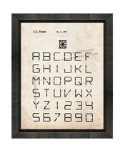 Font Of Characters Patent Print Old Look with Beveled Wood Frame - £19.48 GBP+