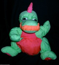 12&quot; Vintage 1993 Summit Snugglesaurus Nylon Dino Green Stuffed Animal Plush Toy - £58.70 GBP