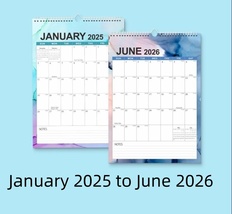  Desk/Wall Calendar 2025-2026， 17&quot; x 12&quot; 18-Month Calendar Jan. 2025 -Jun. 2026 - £15.72 GBP