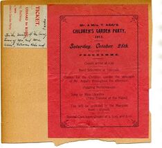 Mr &amp; Mrs Asai's Children's Garden Party Programme &amp; Train Ticket Kobe Ja... - $87.12