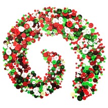 1600Pcs Chrismas Buttons Red Green White Buttons For Crafts Assorted Sizes Butto - £22.02 GBP