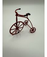 VINTAGE 1980s Sears Trim Shop Christmas Ornament MY93459 Red Metal Tricy... - $17.45