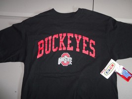 NWT NEW Black NCAA College Ohio State Buckeyes Crew Cotton Sweatshirt AD... - £25.78 GBP
