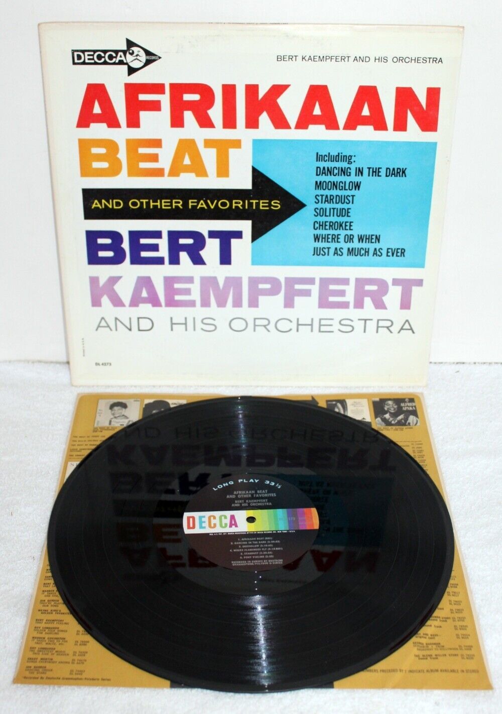 Afrikaan Beat &amp; Other Favorites Bert Kaempfert ~ 1962 Decca DL-4273 Used... - $4.99
