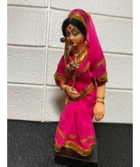Vintage Clay Doll In Traditional Indian Dress Costume Collectible - £8.78 GBP