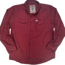 Dixxon Flannel Shirt Men XL The Bordeaux Pearl Snap Button Red Burgundy Biker - £45.70 GBP