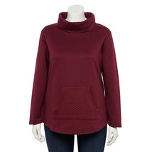 Croft &amp; Barrow Women&#39;s Sweatshirt Size 1XL Quilted Popover Cowl Neck - £21.69 GBP