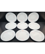 (9) Corelle Pink Trio Salad Plates Set Corning Pastel Floral Swirl Micro... - $1,654.72 MXN