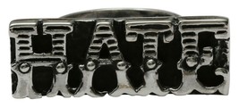 Hate Bar Fine Hand Crafted 925 Sterling Silver Ring Circus Font Femme Metale NWT - £137.07 GBP