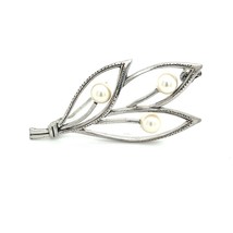 Mikimoto Estate Akoya Pearl Brooch Pin Sterling Silver 5.05 mm M279 - £280.54 GBP