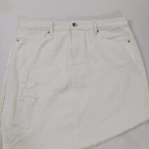 Tractr Blu RN#106570 Women's White Asymmetrical Denim Mini Skirt Size S Waist 30 image 13
