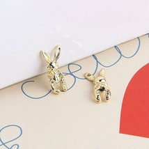 10pcs Fashion Statement Cartoon Earrings Alloy Matte Spray Paint Cute Rabbit Pen - £7.51 GBP