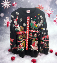 Vintage Nutcracker Christmas Santa Sparkly Light Long Sleeve Sweat Shirt... - £19.74 GBP