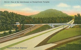 Linen Postcard PA M263 Interchange on Pennsylvania Turnpike Super Highway - £3.90 GBP