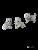 Vtg Homco Persian Kittens With Yarn Porcelain White Figurines Lot of 3 1410 1428 - £13.14 GBP