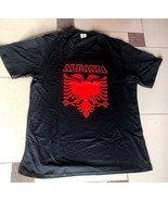 New-Summer-Albania-Albanian-Flag-UNISEX-Short-Sleeve-Black T-shirt-Size ... - £11.81 GBP