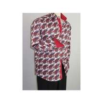 Men Shirt J.Valintin Turkey Egyption Cotton Axxess Style A113-10 Christmas Red image 4