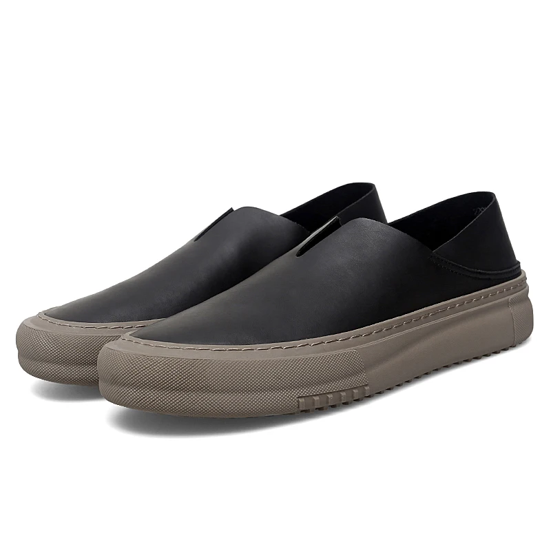 Men Thick Sole Leather Loafers Casual Men&#39;s Boat Shoes Platform Height I... - $54.90