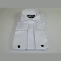 Men Tux Formal 100% Cotton Shirt MANSCHETT Turkey Slim Fit 303-01 White Wing tip image 4