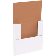 White Easy-Fold Mailing Boxes, 10 1/4&quot; X 10 1/4&quot; X 1&quot;, Pack of 50, Crus - £84.26 GBP