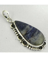 925 Sterling Silver Sodalite Handmade Necklace 18" Chain Festive Gift PS... - $37.02