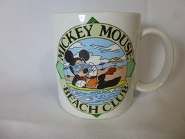 Rare Vintage Mickey Mouse Beach Club Coffee Mug Cup 1986 Walt Disney Pro... - £11.35 GBP