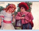 Sweetheart Gets Un Fiore Da Lei Dandy Beau Valentines Day 1907 DB Cartol... - $4.05
