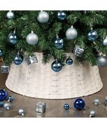 Farmhouse Style White Plastic Rattan Christmas Tree Collar for Artificia... - $46.99