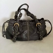 Fossil Leather Bag Braided Handle Lined Magnetic Closure Pockets Brown - $58.65 CAD