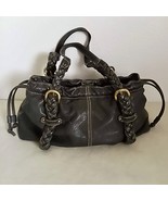 Fossil Leather Bag Braided Handle Lined Magnetic Closure Pockets Brown - $42.75