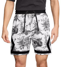 Jordan Men&#39;s Dri-FIT Sport Diamond Print All Over Shorts White Medium Ju... - $39.99