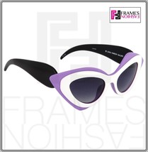 Linda Farrow PG17 Prabal Gurung Cat Eye Mask Black White Lilac Sunglasses - £172.16 GBP