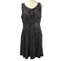 Xhilaration Black Pink Floral Scoop Neck Full Skirt Flowy Sheath Dress  XXL - $36.99