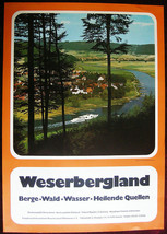 Original Poster Germany Weserbergland Weser River Wesertal Bodenfelde Wa... - $66.23