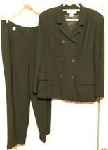 Jones New York Pant Suit Black Double-Breasted Jacket Cuffs Sz 16? Measu... - £46.25 GBP
