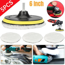 5Pcs 6&quot; Car Polishing Wheel Buffing Pads Set Wool Mop Polisher Pad For Drill Us - £15.90 GBP